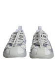 Dolce & Gabbana White Silver Low Top NS1 Sneakers Shoes