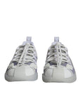 Dolce & Gabbana White Silver Low Top NS1 Sneakers Shoes