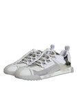 Dolce & Gabbana White Silver Low Top NS1 Sneakers Shoes