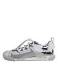 Dolce & Gabbana White Silver Low Top NS1 Sneakers Shoes