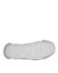 Dolce & Gabbana White Silver Low Top NS1 Sneakers Shoes