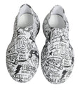 Dolce & Gabbana White Black Graffiti Daymaster Sneakers Shoes