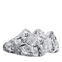 Dolce & Gabbana White Black Graffiti Daymaster Sneakers Shoes