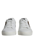 Dolce & Gabbana White Silver Sacred Heart Men Sneakers Shoes
