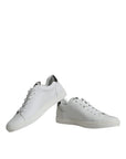 Dolce & Gabbana White Silver Sacred Heart Men Sneakers Shoes