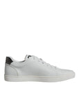 Dolce & Gabbana White Silver Sacred Heart Men Sneakers Shoes