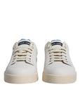 Dolce & Gabbana White Blue Perforated Low Top Sneakers Shoes