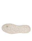 Dolce & Gabbana White Blue Perforated Low Top Sneakers Shoes