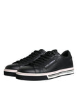 Dolce & Gabbana Black Leather Low Top Men Sneakers Shoes