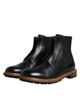 Dolce & Gabbana Black Leather Chelsea Mid Calf Men Boots Shoes
