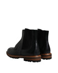 Dolce & Gabbana Black Leather Chelsea Mid Calf Men Boots Shoes