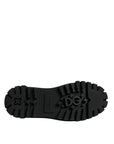 Dolce & Gabbana Black Leather Lace Up Trekking Dress Shoes