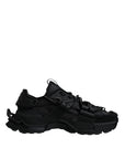 Dolce & Gabbana Black Low Top Space Lace Up Sneakers Shoes