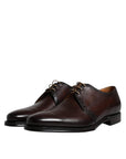 Dolce & Gabbana Black Leather Lace Up Men Derby Formal Shoes