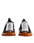 Dolce & Gabbana Black Orange Sorrento Slip On Sneakers Shoes