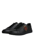 Dolce & Gabbana Black London Sacred Heart Men Sneakers Shoes