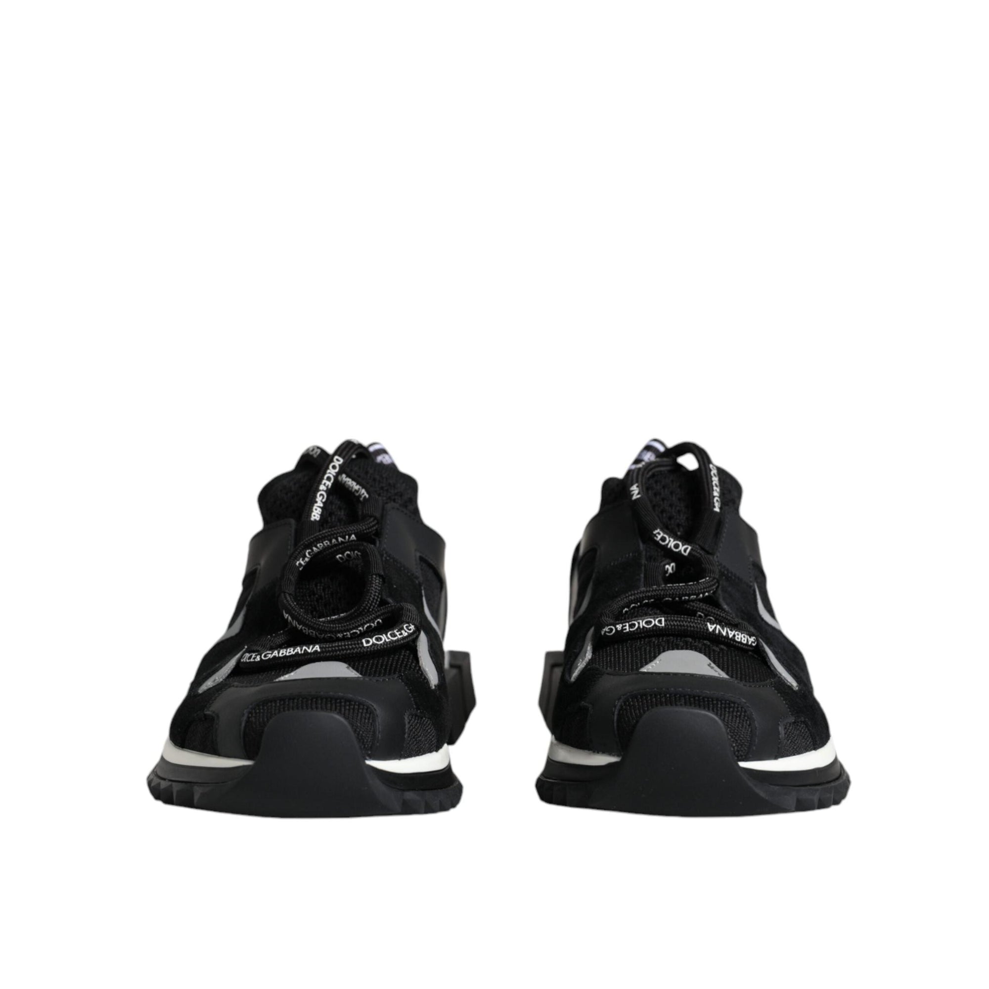 Dolce & Gabbana Black Mesh Sorrento Trekking Sneakers Shoes