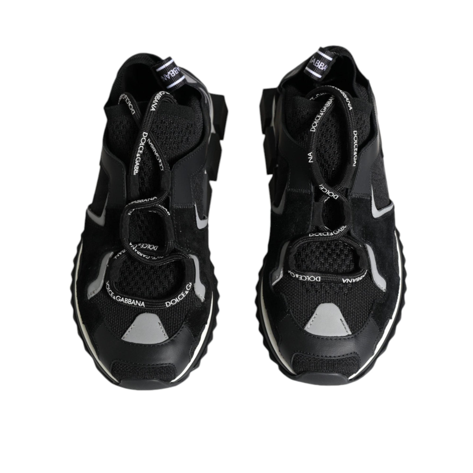 Dolce & Gabbana Black Mesh Sorrento Trekking Sneakers Shoes