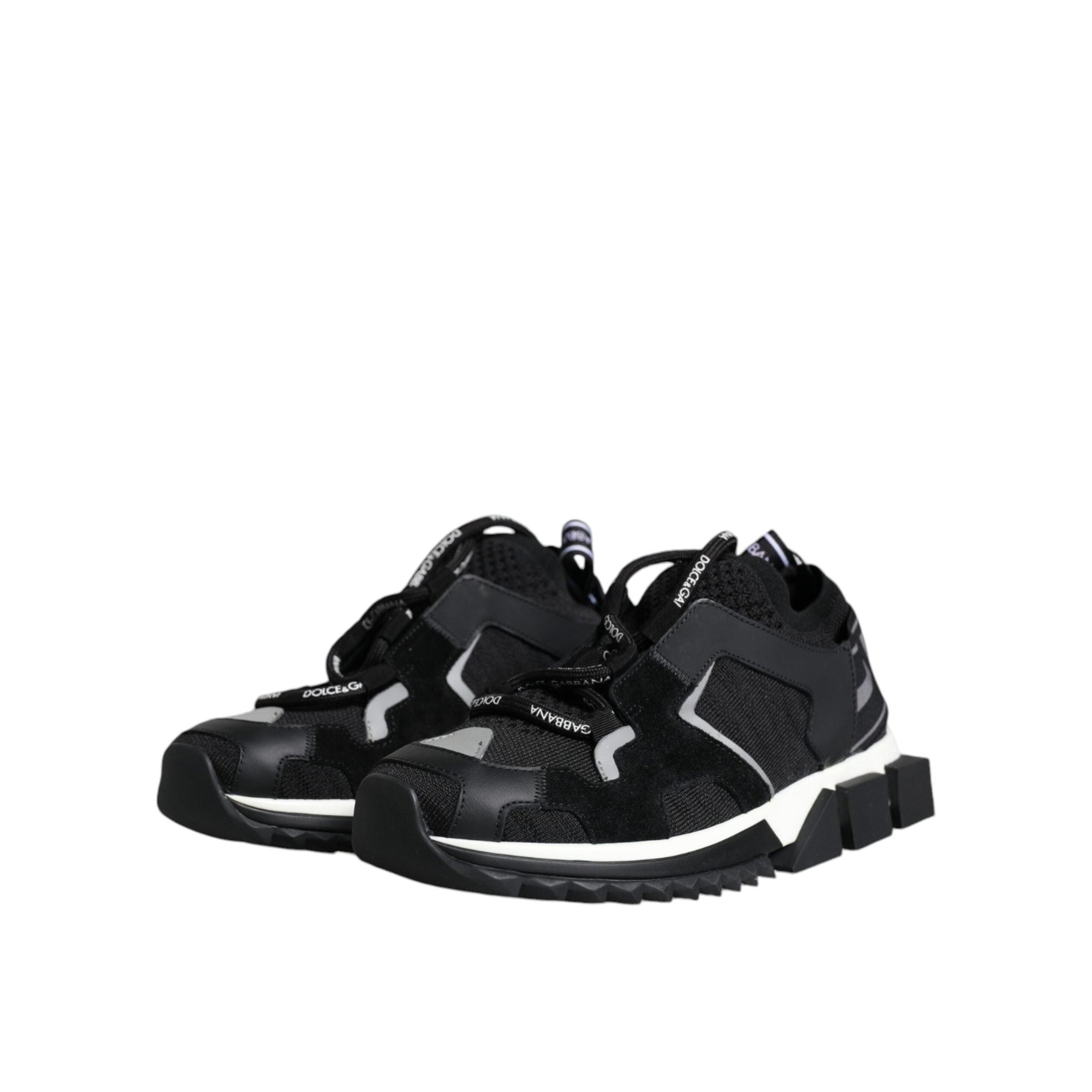 Dolce & Gabbana Black Mesh Sorrento Trekking Sneakers Shoes