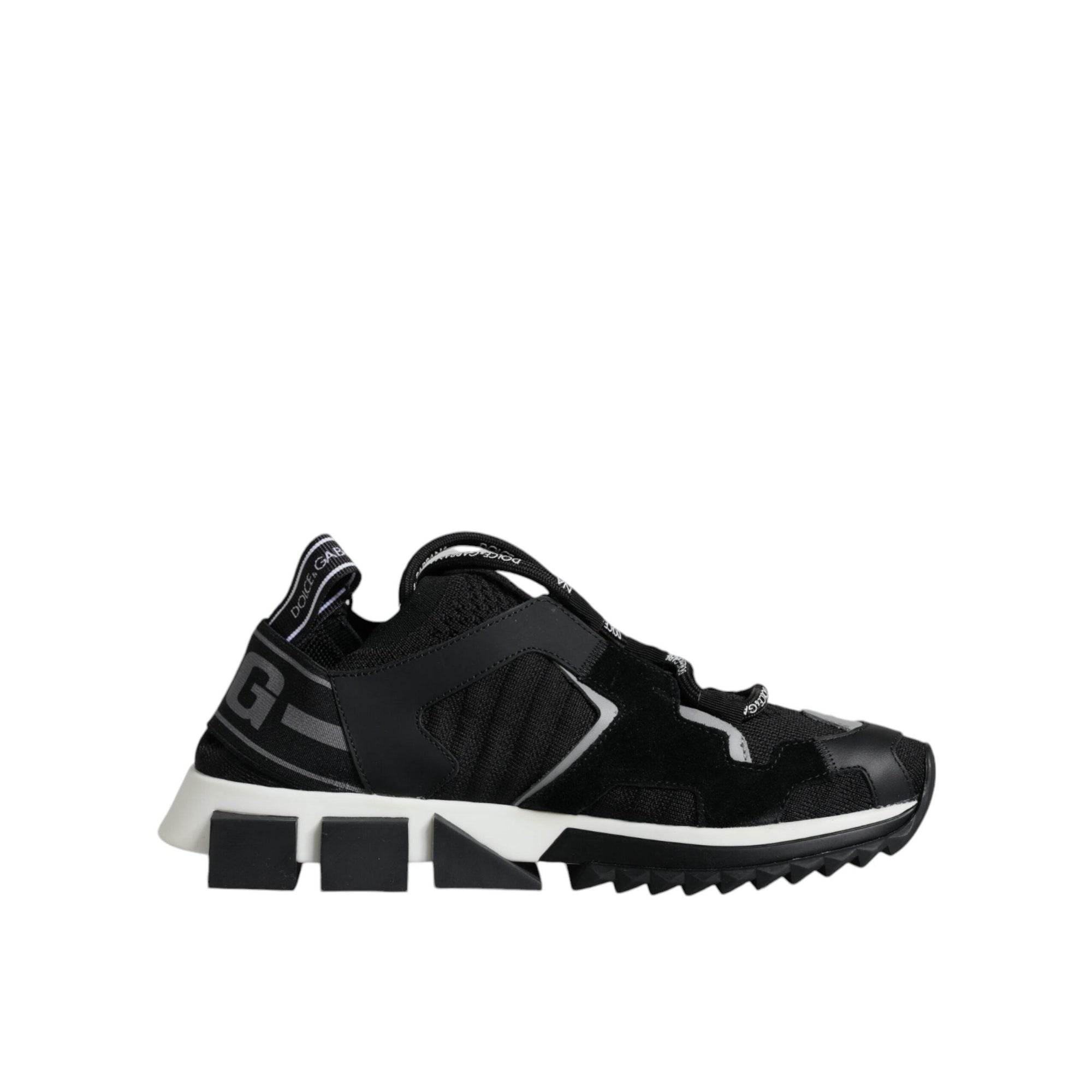 Dolce & Gabbana Black Mesh Sorrento Trekking Sneakers Shoes