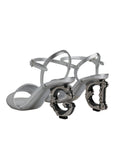 Dolce & Gabbana Silver KEIRA Heels Ankle Strap Sandals Shoes