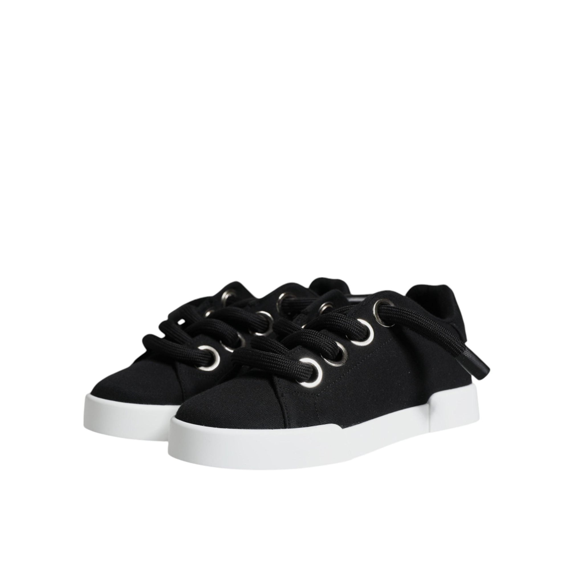Dolce & Gabbana Black Portofino Low Top Sneakers Shoes
