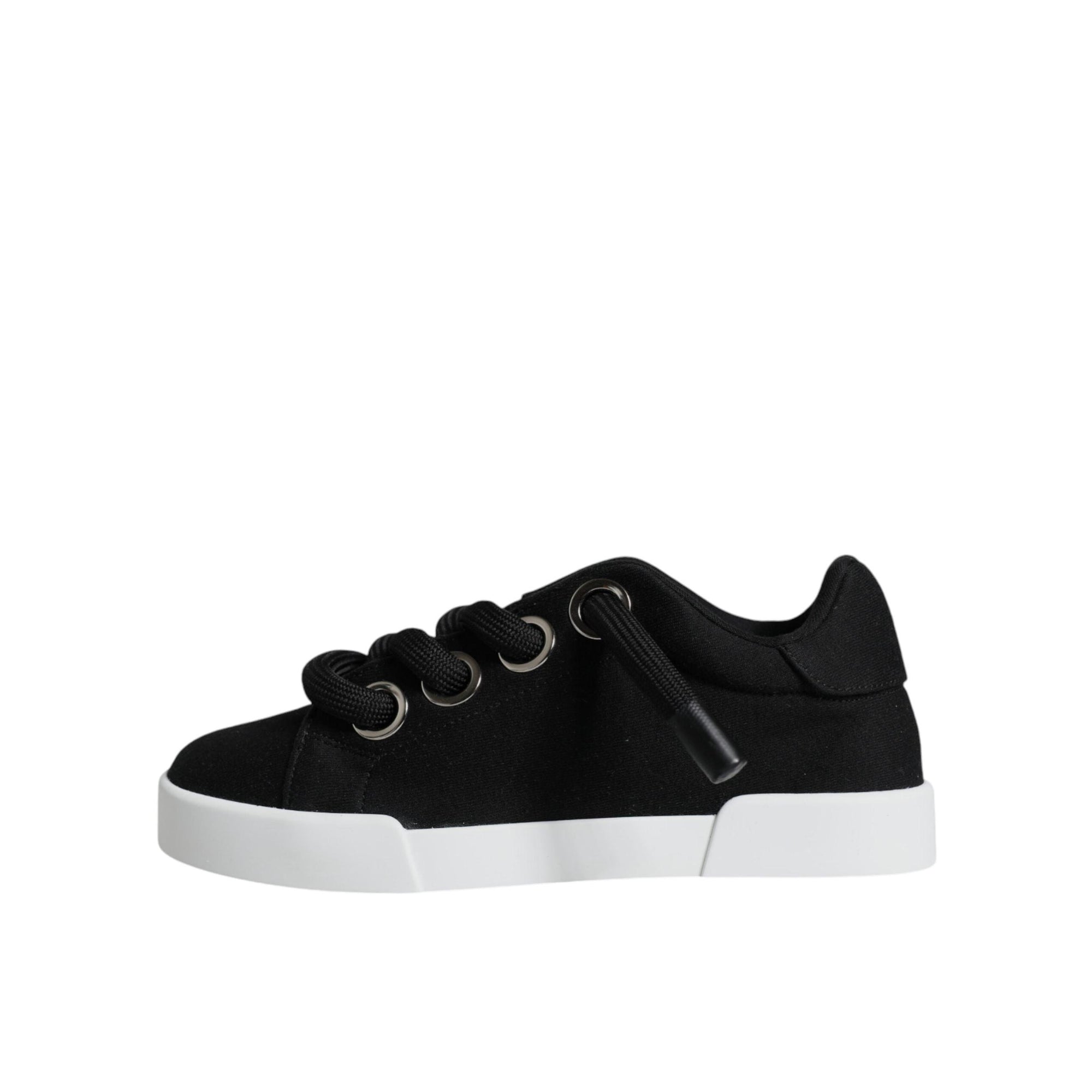 Dolce & Gabbana Black Portofino Low Top Sneakers Shoes