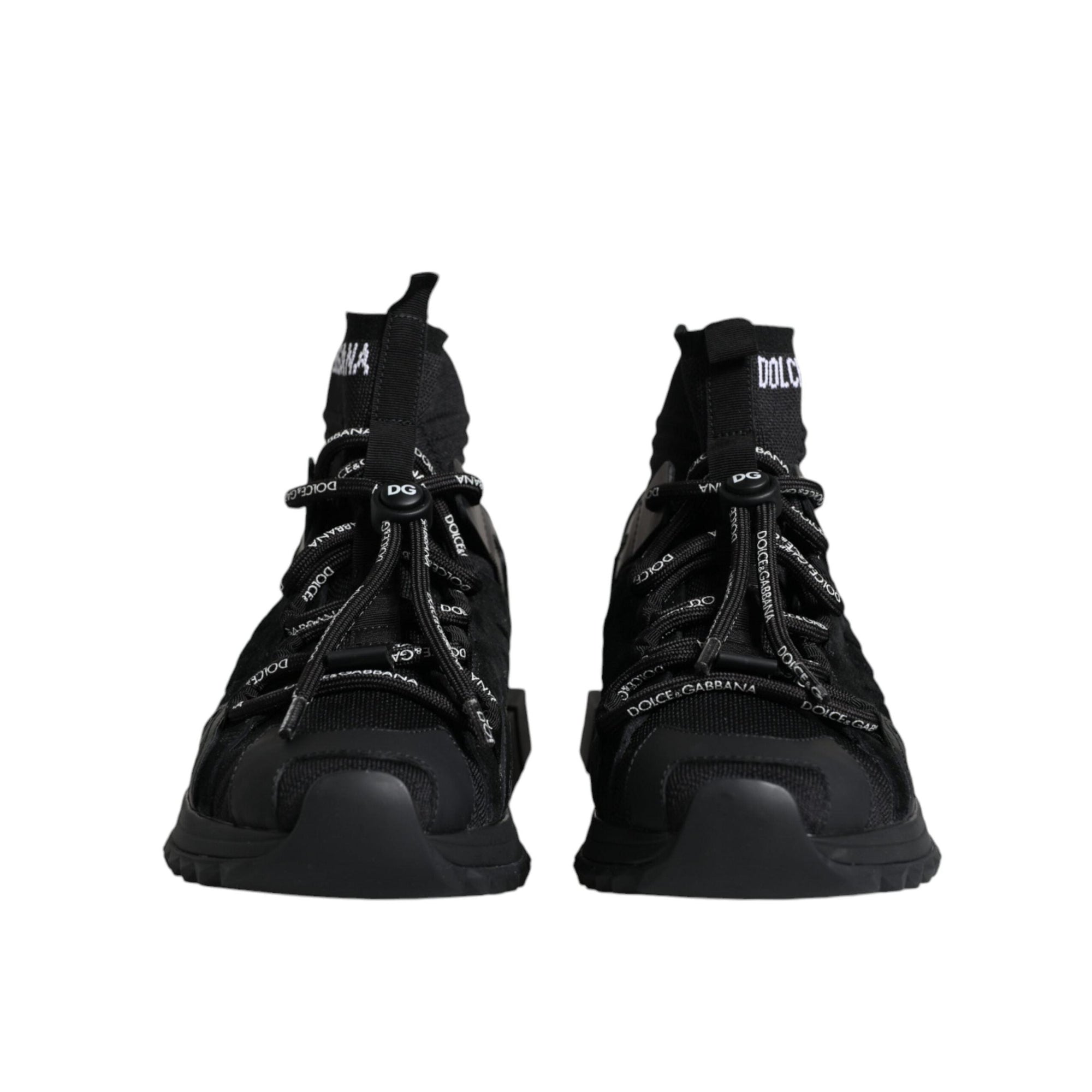 Dolce & Gabbana Black Sorrento Socks Logo Sneakers Shoes