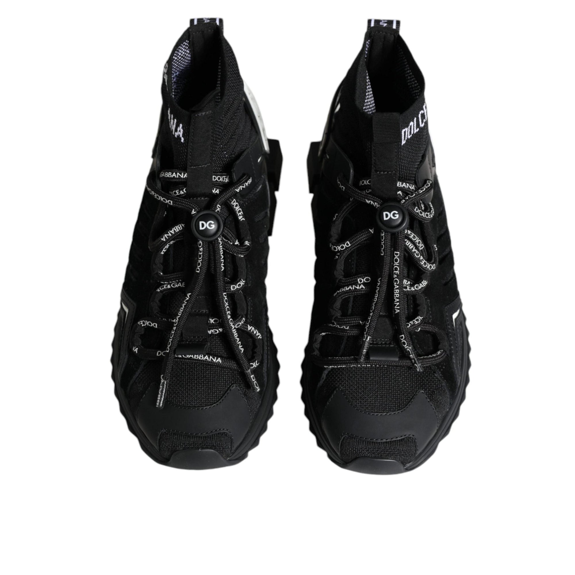Dolce & Gabbana Black Sorrento Socks Logo Sneakers Shoes