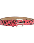 Dolce & Gabbana Polka Dot Snakeskin Belt with Silver Buckle