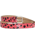 Dolce & Gabbana Polka Dot Snakeskin Belt with Silver Buckle