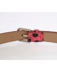 Dolce & Gabbana Polka Dot Snakeskin Belt with Silver Buckle