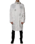 Dolce & Gabbana White Hooded Parka Polyester Trench Coat Jacket