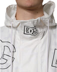 Dolce & Gabbana White Hooded Parka Polyester Trench Coat Jacket