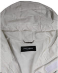 Dolce & Gabbana White Hooded Parka Polyester Trench Coat Jacket