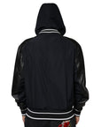 Dolce & Gabbana Black Hooded Full Zip Men Bomber Jacket