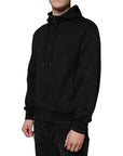 Dolce & Gabbana Black Cotton Full Zip Hooded Bomber Jacket