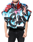 Dolce & Gabbana Multicolor Graffiti Hooded Windbreaker Jacket