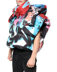 Dolce & Gabbana Multicolor Graffiti Hooded Windbreaker Jacket