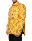 Dolce & Gabbana Yellow Logo Padded Buttoned Blouson Jacket