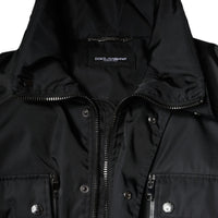 Dolce & Gabbana Black Nylon Winter Men Parka Coat Jacket
