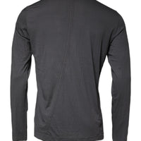 Dolce & Gabbana Gray Crown Bee Embroidery Pullover Sweater