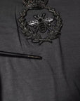 Dolce & Gabbana Gray Crown Bee Embroidery Pullover Sweater
