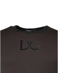 Dolce & Gabbana Brown Logo Cotton Crew Neck Pullover Sweater