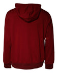 Dolce & Gabbana Red Logo Plaque Hooded Sweatshirt Sweater