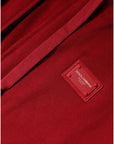 Dolce & Gabbana Red Logo Plaque Hooded Sweatshirt Sweater
