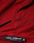 Dolce & Gabbana Red Logo Plaque Hooded Sweatshirt Sweater