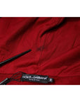 Dolce & Gabbana Red Logo Plaque Hooded Sweatshirt Sweater