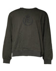 Dolce & Gabbana Army Green Crown Cotton Sweatshirt Sweater