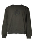 Dolce & Gabbana Army Green Crown Cotton Sweatshirt Sweater